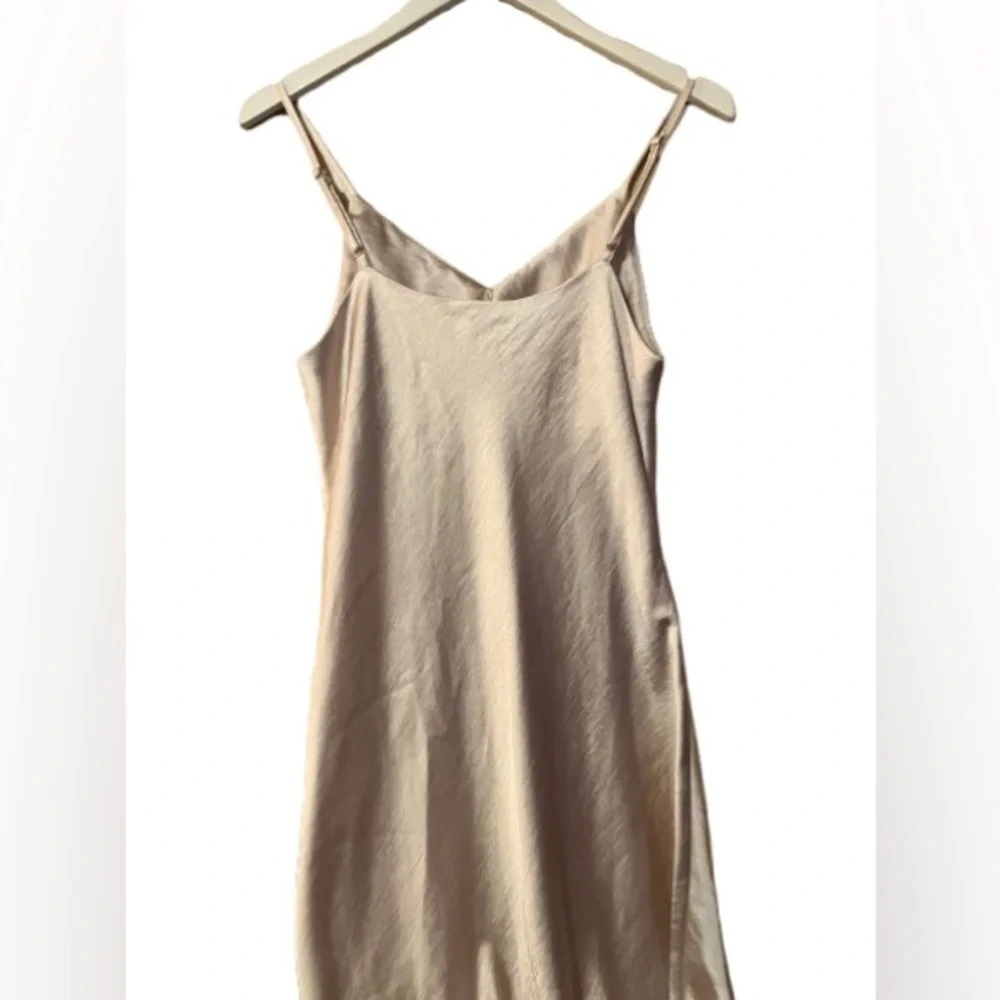 Dress Forum taupey V-Neck Slip Dress silky soft sheath satin - Picture 10 of 10